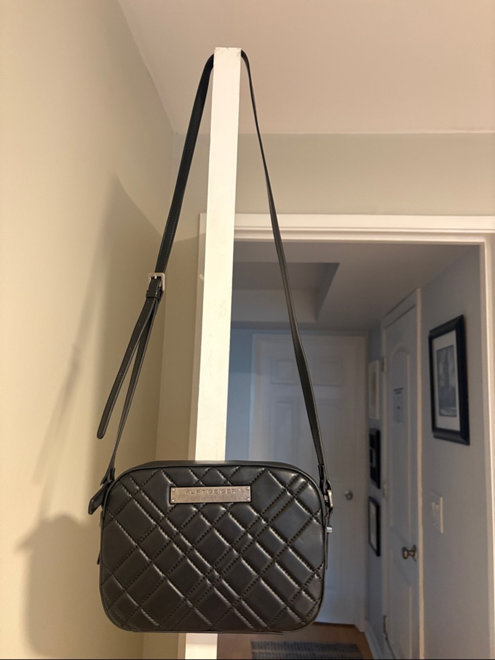 Kurt Geiger Black Quilted Shoulder Camera bag with dust bag in GUC. - Picture 7 of 10